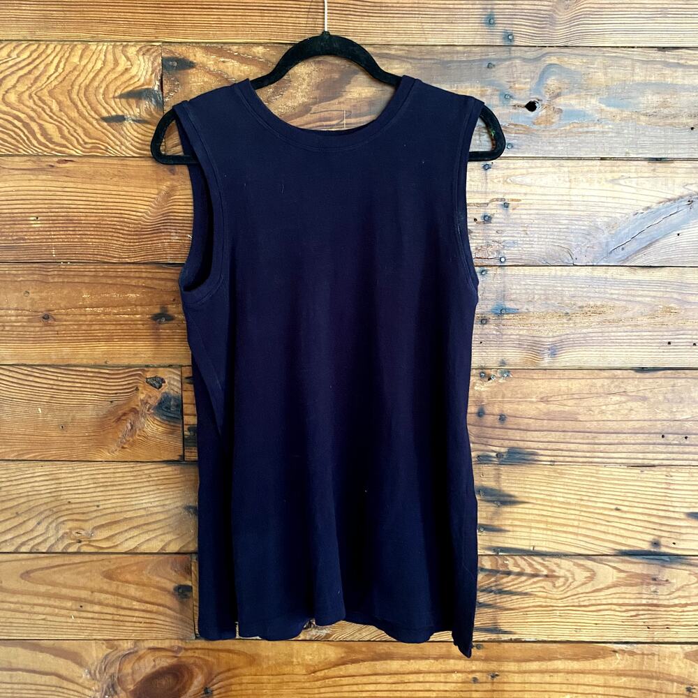 The Lady & the Sailor navy split hem tank size 2 - Made in USA